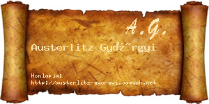 Austerlitz Györgyi névjegykártya